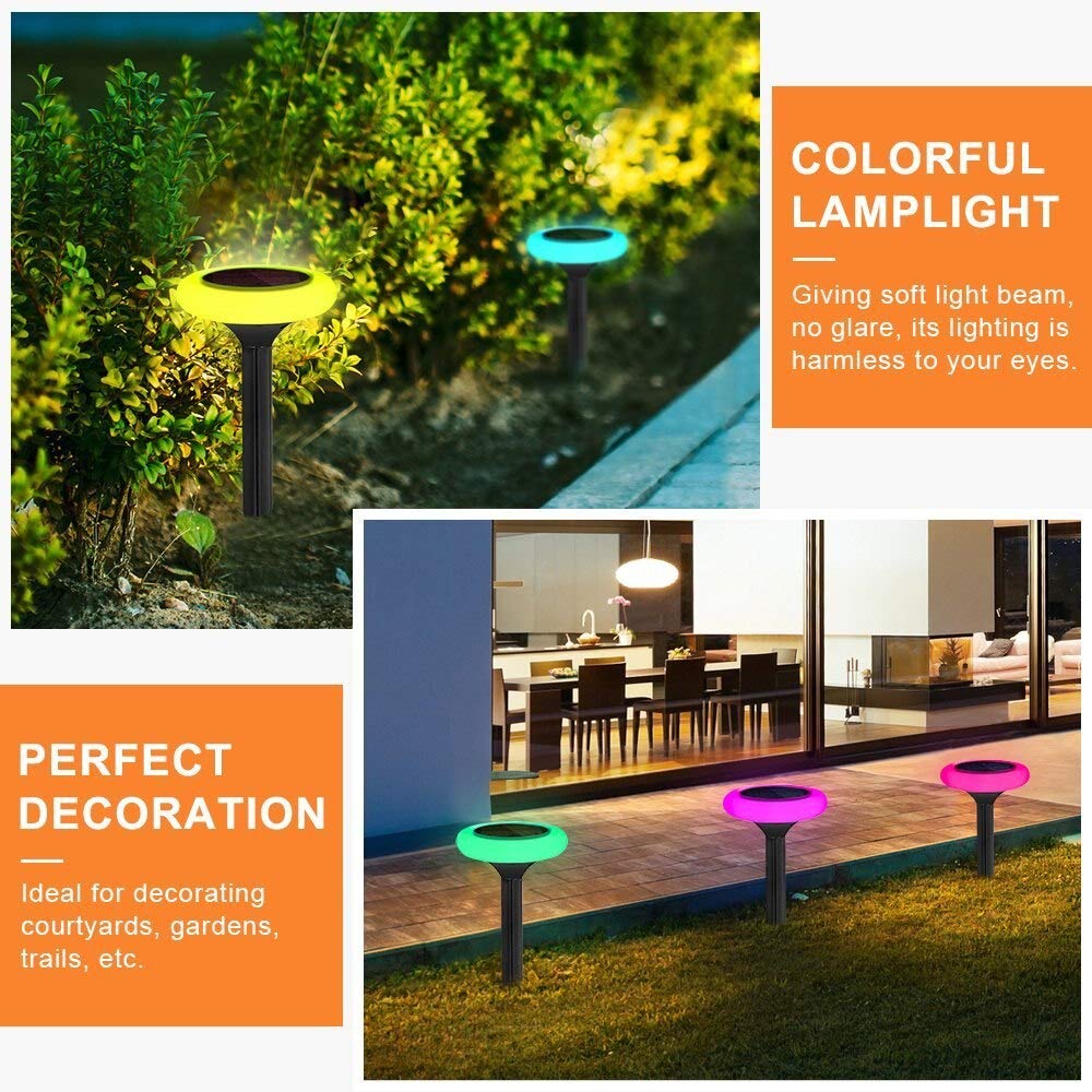 Solar Powered Outdoor Lights -Multicolor (Pack of 2)