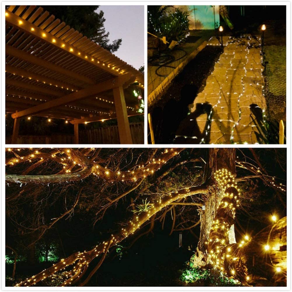 Solar Powered Fairy Starry String Light, 12 Meter - Warm White