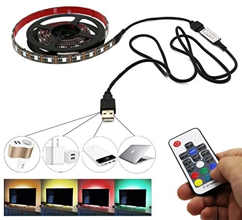 LED Flexible Strip Light Multi Color 5V USB Powered Mini Controller (1  Meter)