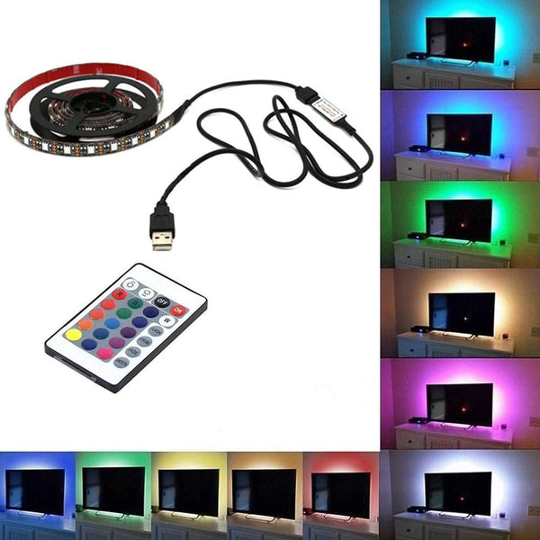 RGB 5050 5V USB Powered Flexible LED Strip Light Multi Color (2 Meter)