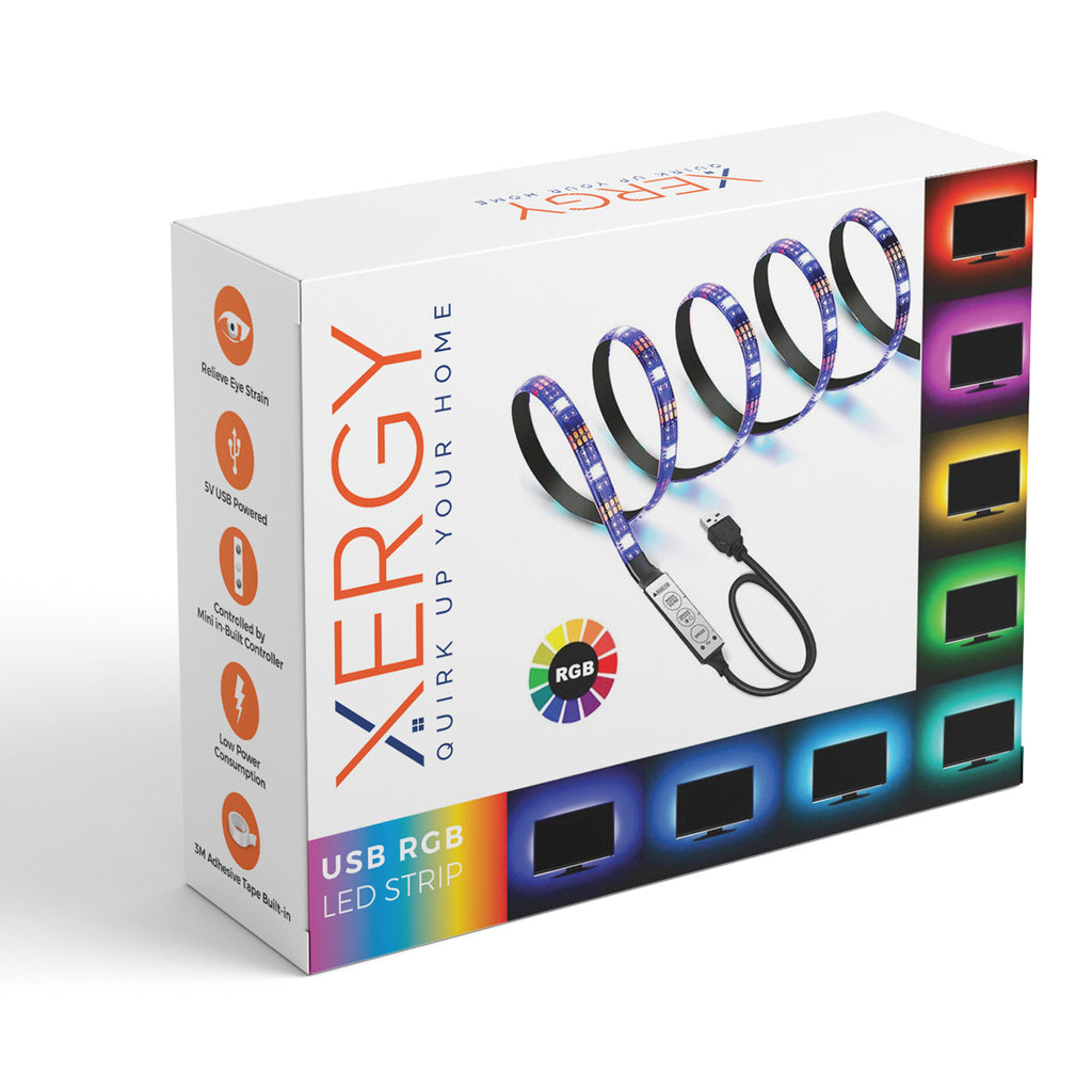 LED Flexible Strip Light Multi Color 5V USB Powered Mini Controller (2 –  Xergy