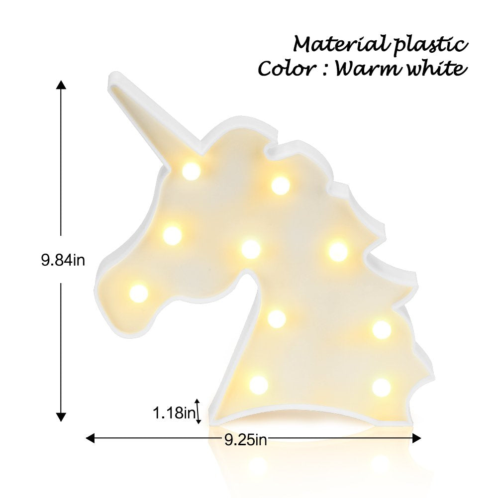 Marquee Unicorn Shaped Light - White