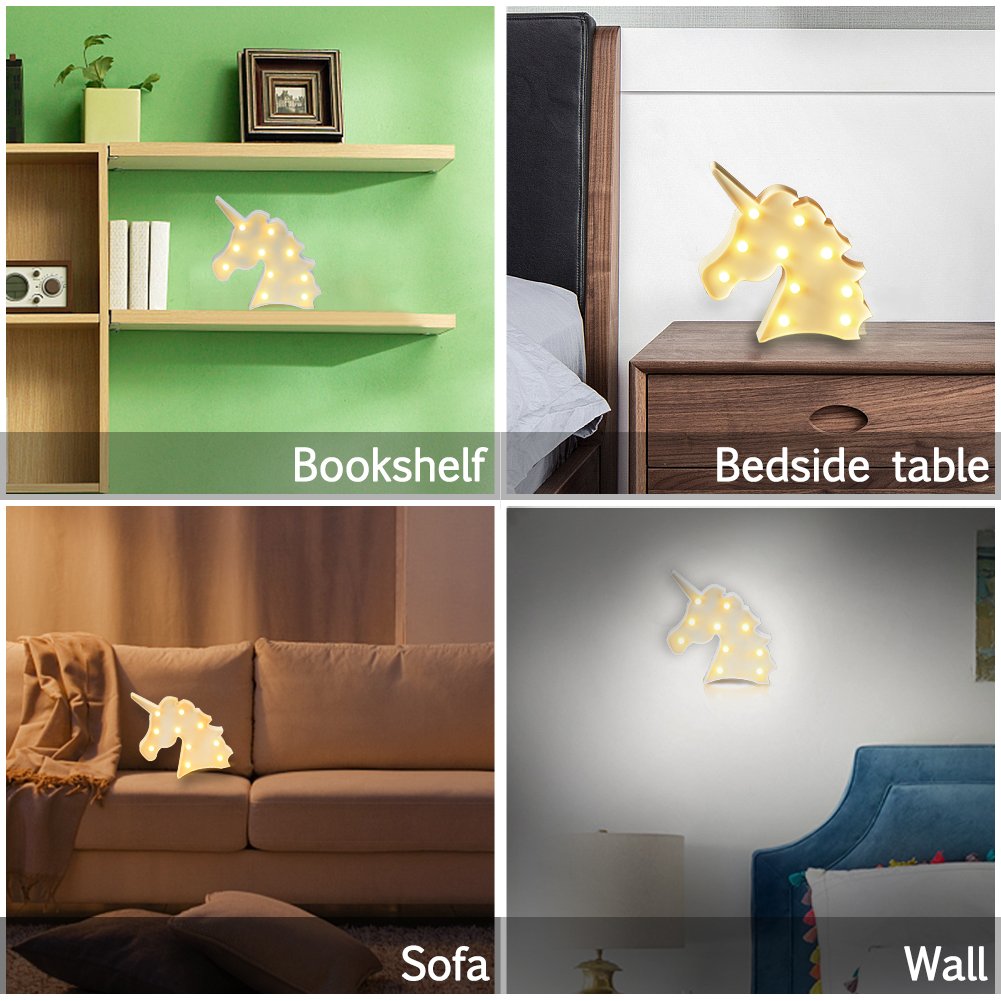 Marquee Unicorn Shaped Light - White