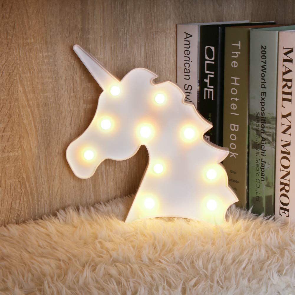 Marquee Unicorn Shaped Light - White