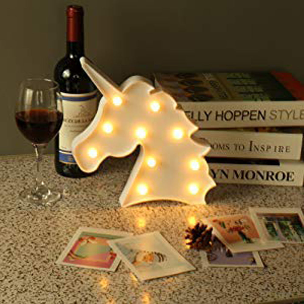 Marquee Unicorn Shaped Light - White