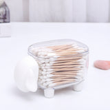 Cotton Ball and Swab Holder Organizer with Lid,Bathroom Jars, Q-Tips Swab Toothpick Dispenser Canister Organizer-Sheep White (Pack of 1)
